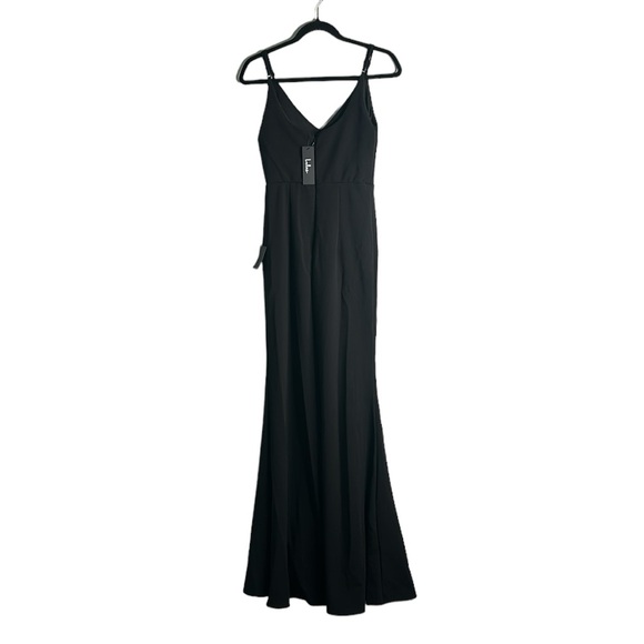 Lulus black formal mermaid maxi dress vneck size small new - Picture 3 of 9